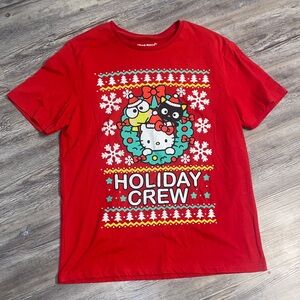NWOT Mens HELLO KITTY & Friends Holiday Tee L
